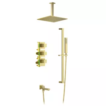 Встраиваемая душевая система Timo Selene SX-2239/17SM золото матовое, с термостатом, с изливом