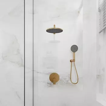 Встраиваемая душевая система Veconi Licata LI-400-G-C4 без излива, золото брашированное