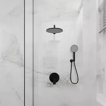 Встраиваемая душевая система Veconi Licata LI-400-B-C4 без излива, чёрная матовая