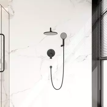 Встраиваемая душевая система Veconi Teora TE-500-B-C4 без излива, чёрная матовая