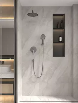 Встраиваемая душевая система Veconi Teora TE-500-GR-C4 без излива, графит брашированный