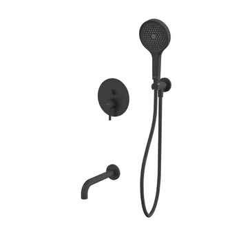 Встраиваемая душевая система Whitecross Y YSET06TOPBL с изливом, черная матовая