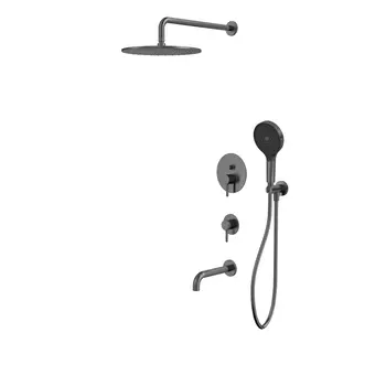 Встраиваемая душевая система Whitecross Y YSET07TOPGM с изливом, оружейная сталь
