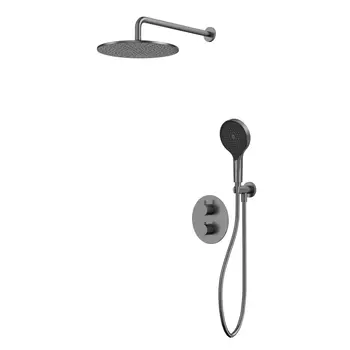 Встраиваемая душевая система Whitecross Y YSET08TOPGM с термостатом, без излива, оружейная сталь