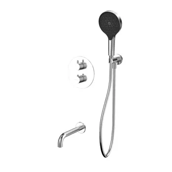 Встраиваемая душевая система Whitecross Y YSET10TOPNIB с термостатом и изливом, никель брашированный