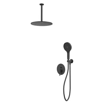 Встраиваемая душевая система Whitecross Y YSET12TOPBL без излива, черная матовая