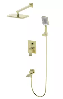 Встраиваемая душевая система WONZON & WOGHAND FIT WW-88939009A-BG брашированное золото, с изливом