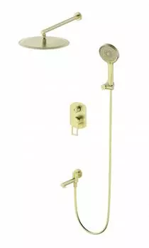 Встраиваемая душевая система WONZON & WOGHAND FRAME WW-88939010-BG брашированное золото, с изливом