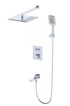 Встраиваемая душевая система WONZON & WOGHAND WW-88929003-CR глянцевый хром, с изливом и термостатом