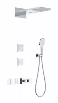 Встраиваемая душевая система WONZON & WOGHAND WW-D4538-A-CR глянцевый хром, с термостатом и гидромассажем