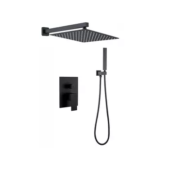 Встраиваемый душевой комплект с верхним душем Berges Ventas 073002 черный матовый