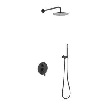 Встраиваемый душевой комплект с верхним душем Berges Nardis 071004 черный матовый