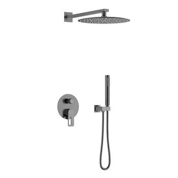 Встраиваемый душевой комплект с верхним душем Black&White 9105C хром, со смесителем, без излива