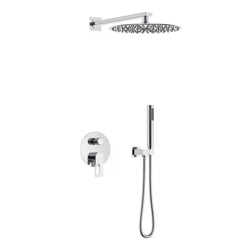 Встраиваемый душевой комплект с верхним душем Black&White 9105MB черный матовый, со смесителем, без излива