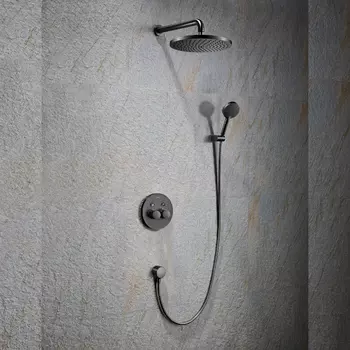 Встраиваемый душевой комплект с верхним душем Black&White Seasons U7566GM черный