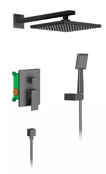 Встраиваемый душевой комплект с верхним душем Timo Selene SX-2069/03SM черный матовый