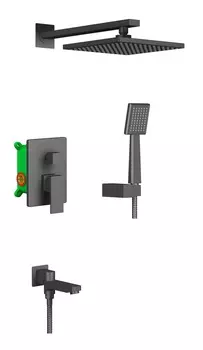 Встраиваемый душевой комплект с верхним душем Timo Selene SX-3069/03SM черный матовый