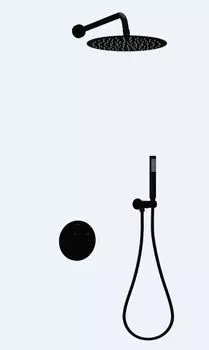 Встраиваемый душевой комплект Sancos Link SC3005MB черный матовый, с термостатом