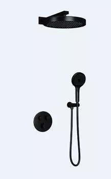 Встраиваемый душевой комплект Sancos Space SC3006GMG вороненая сталь, с термостатом