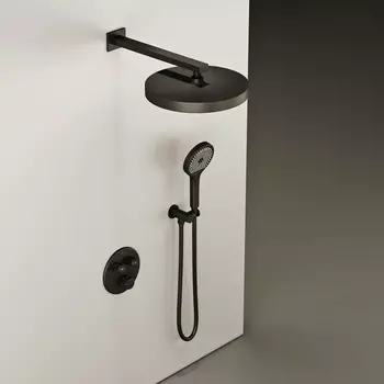 Встраиваемый душевой комплект Sancos Space SC3006MB черный матовый, с термостатом