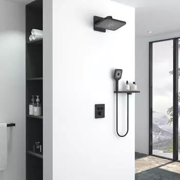 Встраиваемый душевой комплект Vincea Inspire VSFW-3I21MT4RMB с термостатом, черный