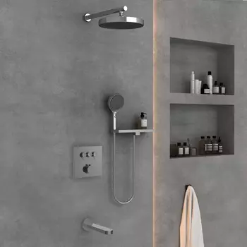 Встраиваемый душевой комплект Vincea Inspire VSFW-431I2RCH с термостатом и изливом, хром