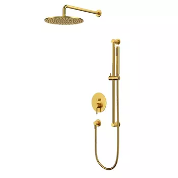 Встраиваемый душевой комплект Whitecross Y YSET05GLB с термостатом, брашированное золото