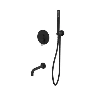 Встраиваемый душевой комплект Whitecross Y YSET06BL с изливом, черный матовый