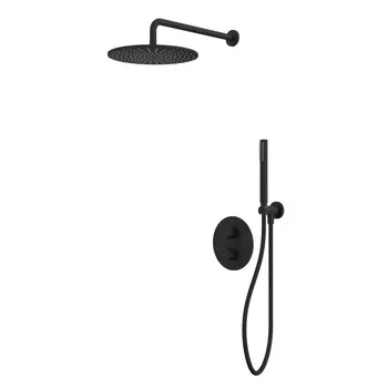 Встраиваемый душевой комплект Whitecross Y YSET08BL с термостатом, черный матовый