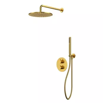 Встраиваемый душевой комплект Whitecross Y YSET08GLB с термостатом, брашированное золото