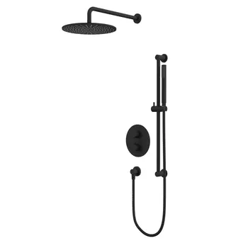 Встраиваемый душевой комплект Whitecross Y YSET09BL с термостатом, черный матовый