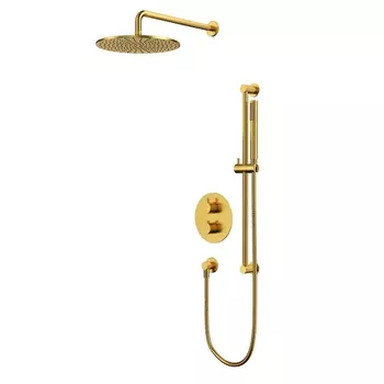 Встраиваемый душевой комплект Whitecross Y YSET09GLB с термостатом, брашированное золото