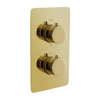 Встраиваемый смеситель для душа Boheme CELL 134-3-G золото, с термостатом