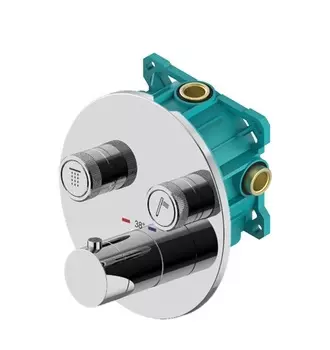 Встраиваемый смеситель для душа Plumberia Selection PSBOX KITPSB1902CR с термостатом, хром