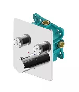 Встраиваемый смеситель для душа Plumberia Selection PSBOX KITPSB2902CR с термостатом, хром