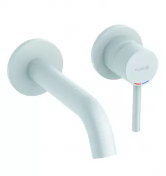 Встраиваемый смеситель для раковины Kludi Bozz 382445376S с внутренней частью, белый матовый