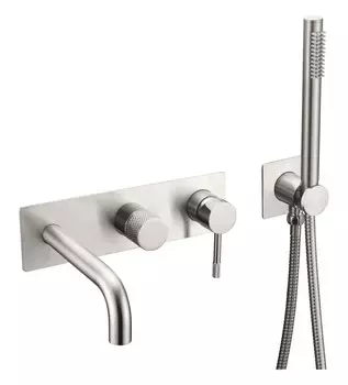 Встраиваемый смеситель для ванны и душа Boheme Uno 464-3-NB никель
