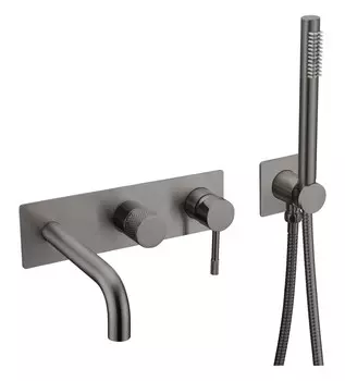 Встраиваемый смеситель для ванны и душа Boheme Uno 464-3-GM графит