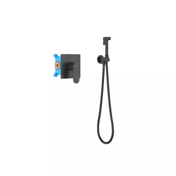 Встраиваемый смеситель с гигиеническим душем Aquatek Оберон AQ1219MB черный матовый