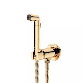 Встраиваемый смеситель с гигиеническим душем Lemark Solo LM7171G золото