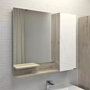 Зеркальный шкаф Comforty Мерано 00-00008508 90 см, белый