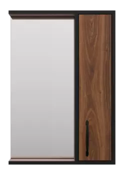 Зеркальный шкаф Misty Кедр 50 см П-Кед04050-011П подвесной, черный, орех
