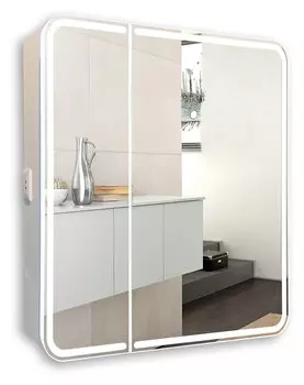 Зеркальный шкаф с подсветкой Azario Alliance 81x20 LED-00002516 белый