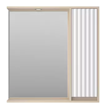 Зеркальный шкаф с подсветкой Brevita Balaton 78 см BAL-04080-03-01П правый, белый, бежевый