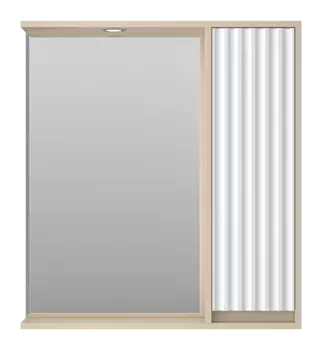 Зеркальный шкаф с подсветкой Brevita Balaton 73 см BAL-04075-03-01П правый, белый, бежевый