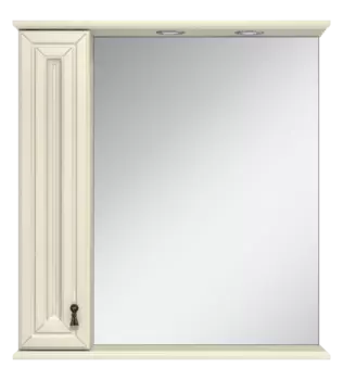 Зеркальный шкаф с подсветкой Misty Лувр 85 см П-Лвр03085-1014Л подвесной, бежевый