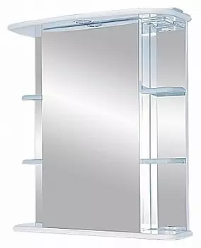 Зеркальный шкаф с подсветкой Misty Магнолия 55 см Э-Маг04055-01СвЛ подвесной, белый