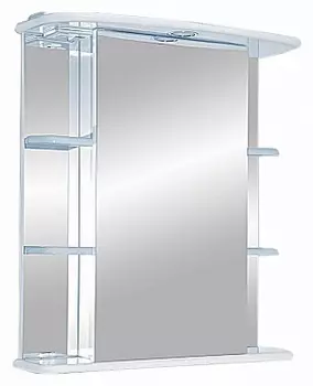 Зеркальный шкаф с подсветкой Misty Магнолия 55 см Э-Маг04055-01СвП подвесной, белый