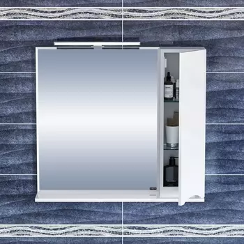 Зеркальный шкаф СанТа Сатурн 80х72 700275 с подсветкой, белый