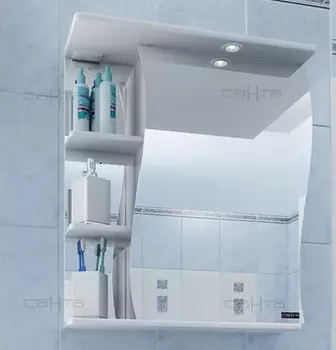 Зеркальный шкаф СанТа Волна 55, свет R